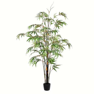 Vickerman 5' Artificial Potted Black Japanese Bamboo Tree.