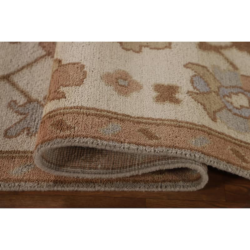 Gray Oushak Indian Area Rug Handmade Wool Carpet - 9'0"x 11'7"