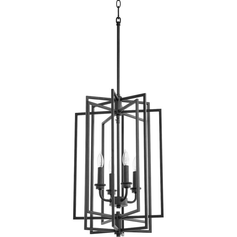 Quorum International 688-4 Hammond 4 Light 14" Wide Taper Candle - Textured Black