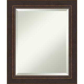 Beveled Wood Bathroom Wall Mirror - Lara Bronze Frame - Lara Bronze