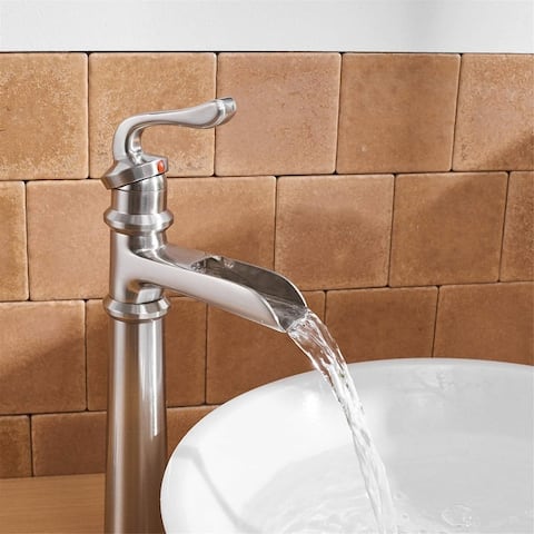 Waterfall Bathroom Vessel Faucet Single Hole Modern Single Handle Bathroom Vessel Sink Faucets Basin Vanity Taps With Valve
