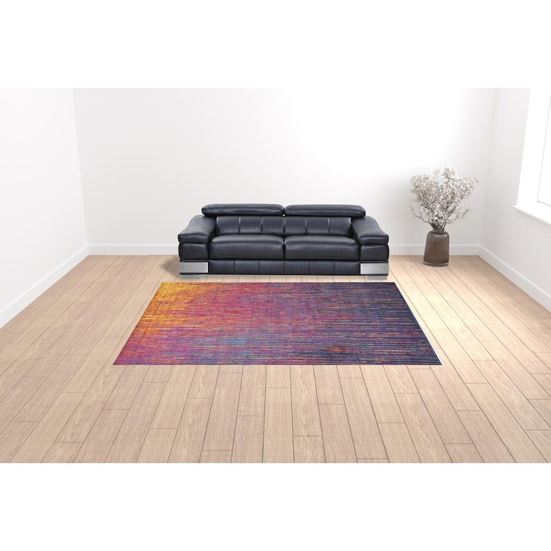 Roze Power Loomed Abstract Area Rug By HomeRoots - 9' x 12'