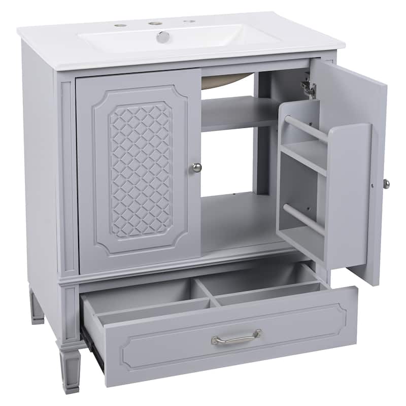 Christopher Knight Home- Mike Bathroom Vanity with Double Sink Set