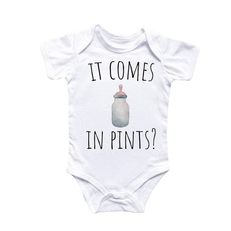 It Comes In Pints Adventure - Baby Boy Girl Clothes Infant Bodysuit Funny Cute Newborn - White - 3-6M