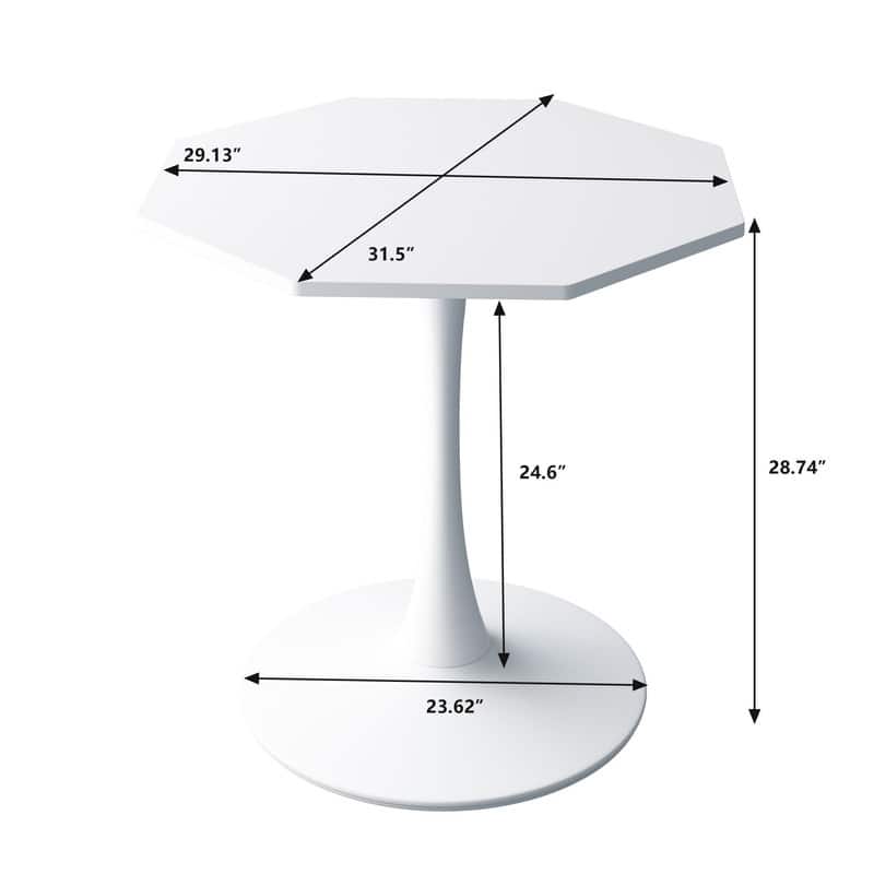 31.50"Octagonal Coffee Table with MDF Table Top and Metal Base,Only 1 Table