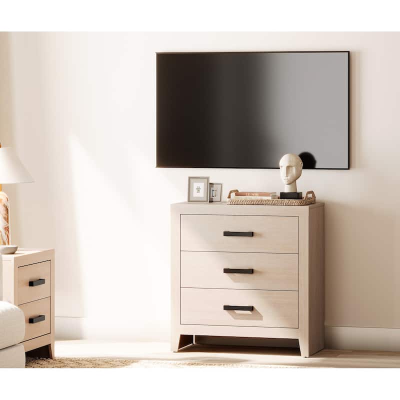 WAMPAT Farmhouse TV Stand, Modern Wood Media Console, Rustic Entertainment Center with Storage for Living Room, Bedroom - Beige - 1 Piece