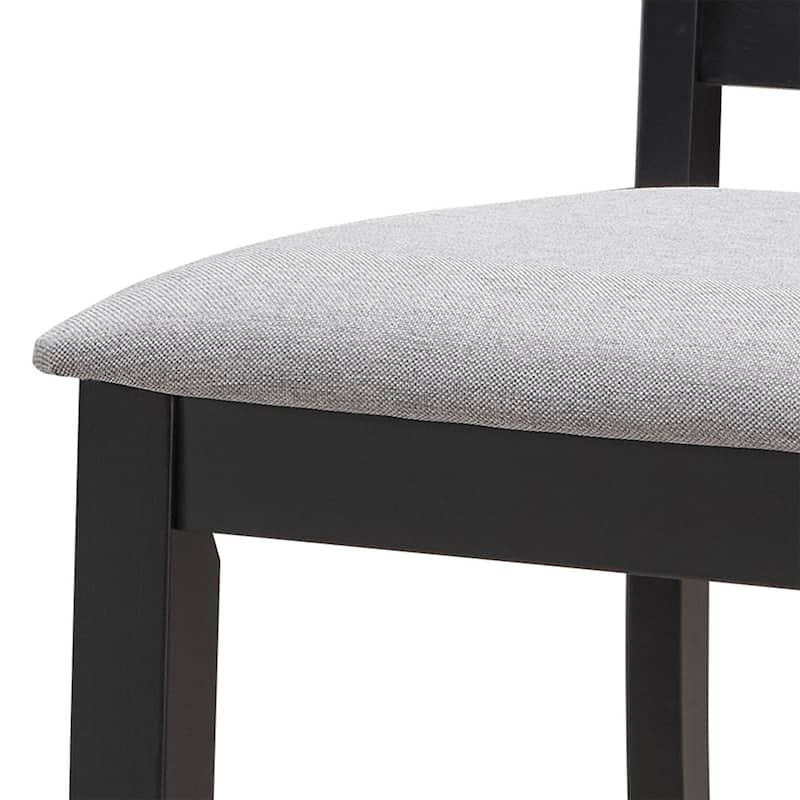 Farmhouse 18"Wide Slat Back Upholstered Seat Wood Dining Chairs - 17.75L×18W×35H