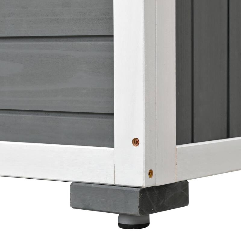 Outdoor Tool Storage Shed - Garden Wood Cabinet with Waterproof Mini Greenhouse Cold Frame