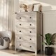 preview thumbnail 6 of 26, 48" Tall Farmhouse 5 Drawer Wood Dresser, Chest of Drawers for Bedroom Light Rustic Oak