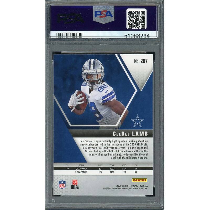 Ceedee Lamb 2020 Panini Mosaic Football Rookie Card #207 PSA 10 - 8'6" x 11'6"