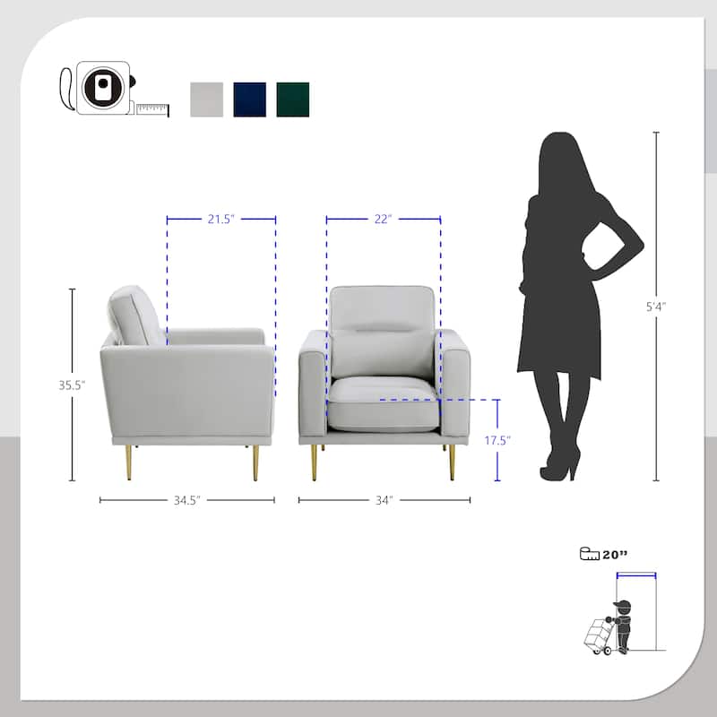Valleton Velvet Living Room Chair