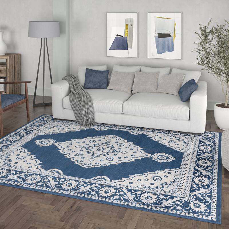 Carrington Shabby Chic Medallion Indoor Area Rug
