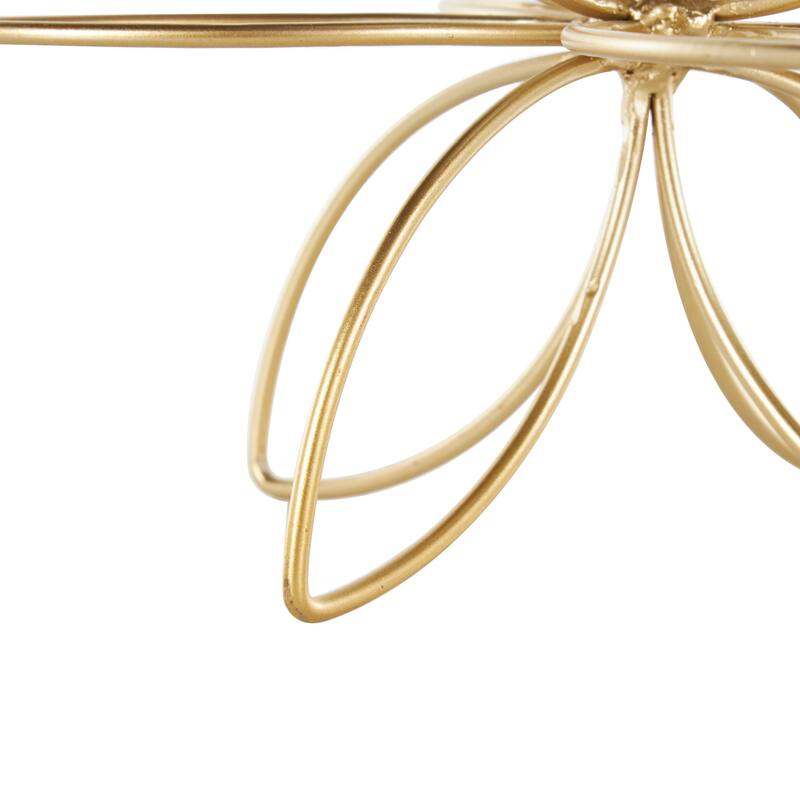 CosmoLiving by Cosmopolitan Gold Metal Handmade Floral Decorative Sculpture (Set of 3)