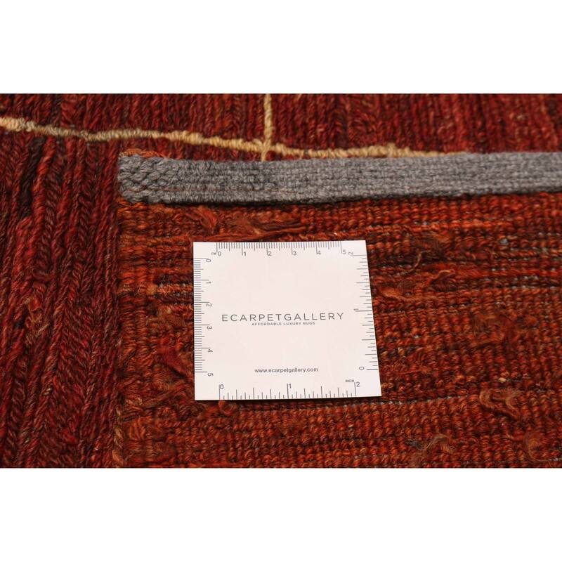 ECARPETGALLERY Flat-Weave Lahor Finest Red Wool Tapestry Kilim - 13'2 x 13'2