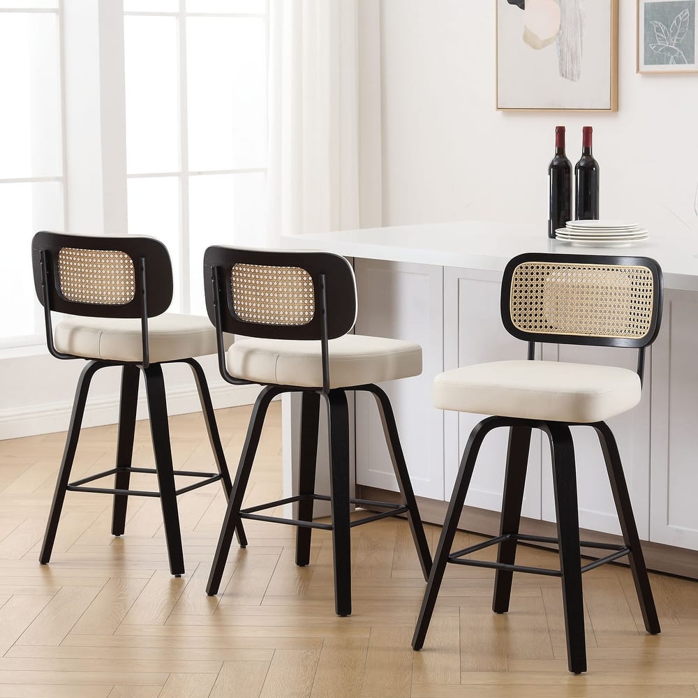 26"/29" Swivel Counter/Bar Stools with Black Bentwood Legs