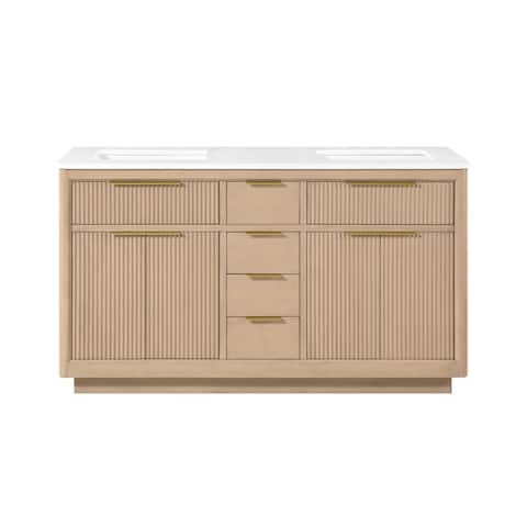 OVE Xander Bathroom Vanity with White Engineered Stone Top