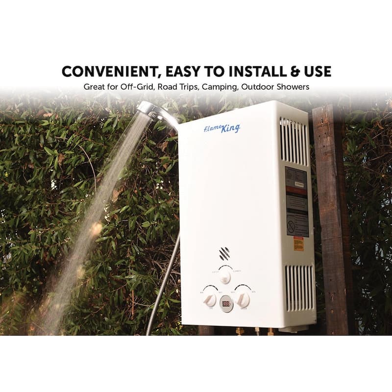 Flame King Portable Tankless Water Heater Propane Outdoor Shower 10L