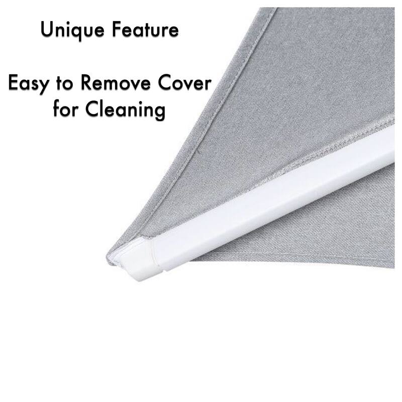 Margutta 10 ft. x 13 ft. Rectangle Aluminum Cantilever Tilt Outdoor Parasol Patio Umbrella with Granite Base in Mouse Gray