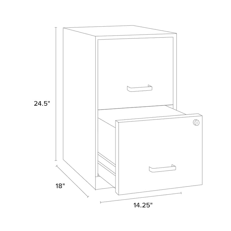 Space Solutions Black 2-drawer Metal File Cabinet