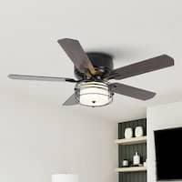52-in Black Farmhouse Indoor Ceiling Fan with Light (5-Blade)