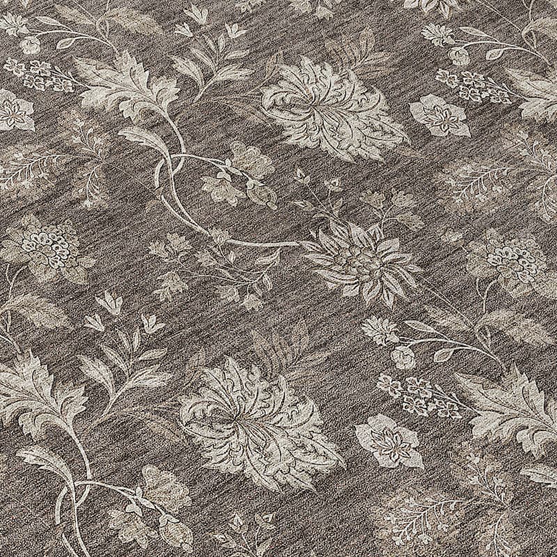Machine Washable Indoor/ Outdoor Chantille Floral Farmhouse Rug
