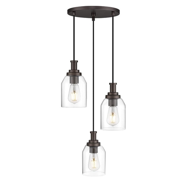 3-Light Cluster Pendant Light, Adjustable Cords - On Sale - Bed