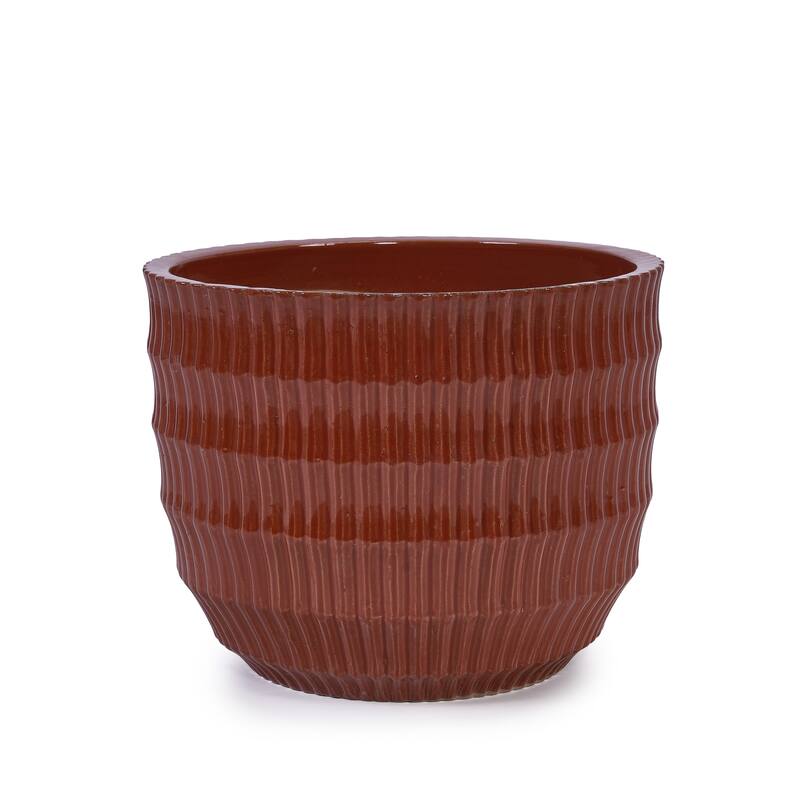 Anmytek Ceramic Planter Set of 4 with Drainage for Indoor Outdoor