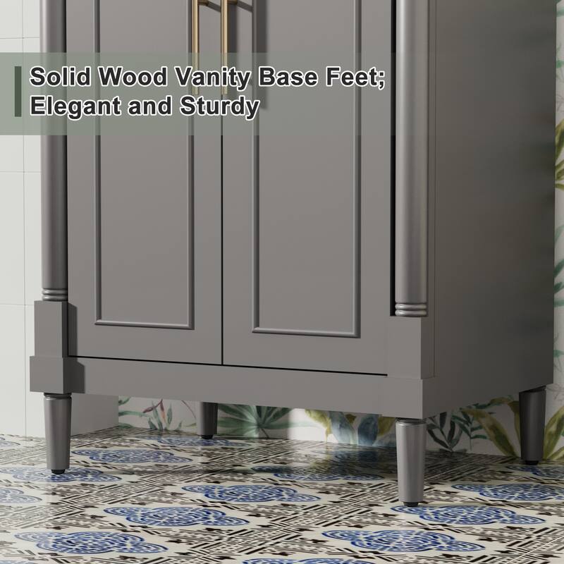 24"/30"/36" Retro Bathroom Vanity W/ Drop in Sink Combo Cabinet Set