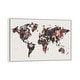 preview thumbnail 4 of 10, iCanvas "Flowered World Map I" by Design Fabrikken Framed White - 18x26