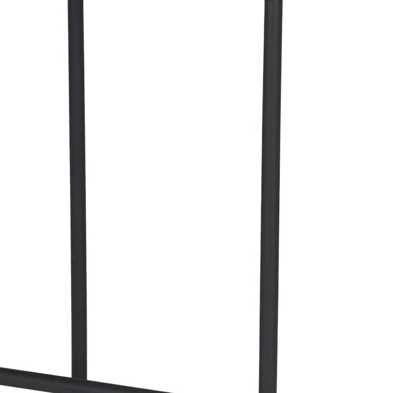HomeRoots 26" Natural and Black Solid Wood and Iron Backless Counter Height Bar Chair