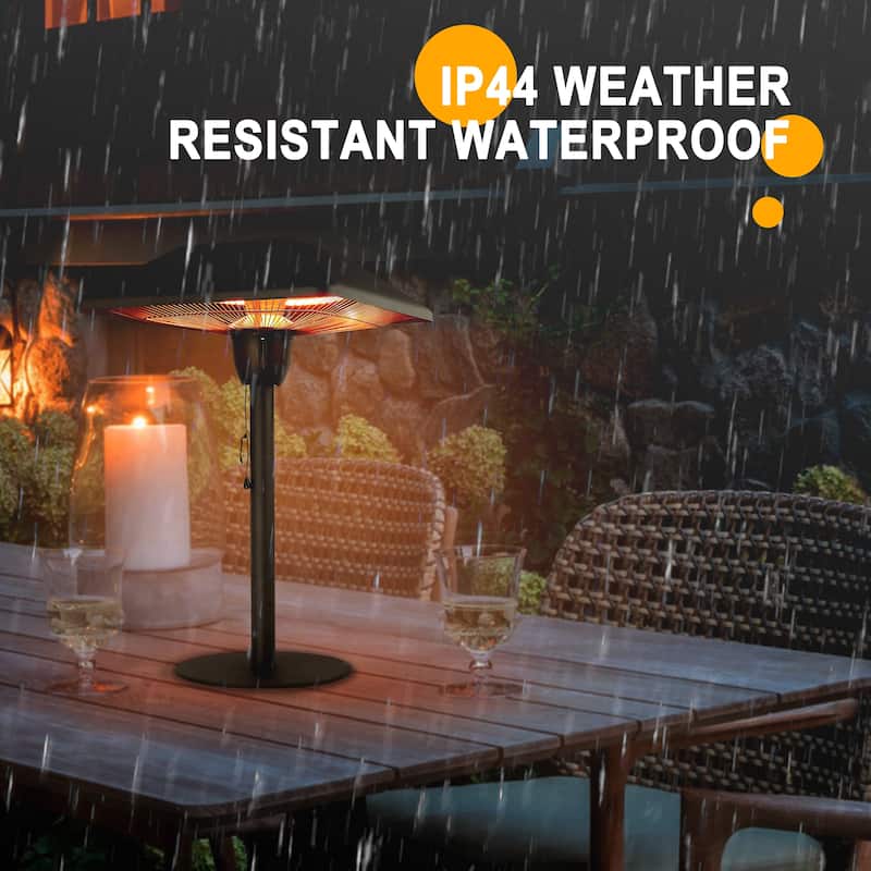 1500W Electric Tabletop Patio Heater, Infrared Electric Outdoor Heater, Portable Heater 5100 BTU