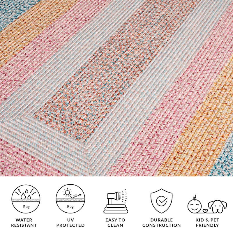 SAFAVIEH Handmade Braided Ecenur Indoor/Outdoor Machine Washable Rug