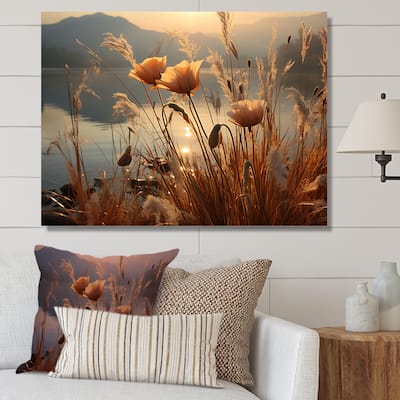 Designart "Sunset Wildflower Serenade" Wildflowers Wall Art