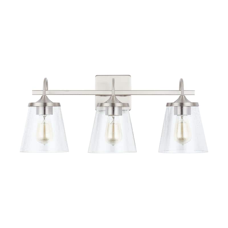 Jayne 3-light Bath/ Vanity Fixture w/ Clear Seeded Glass