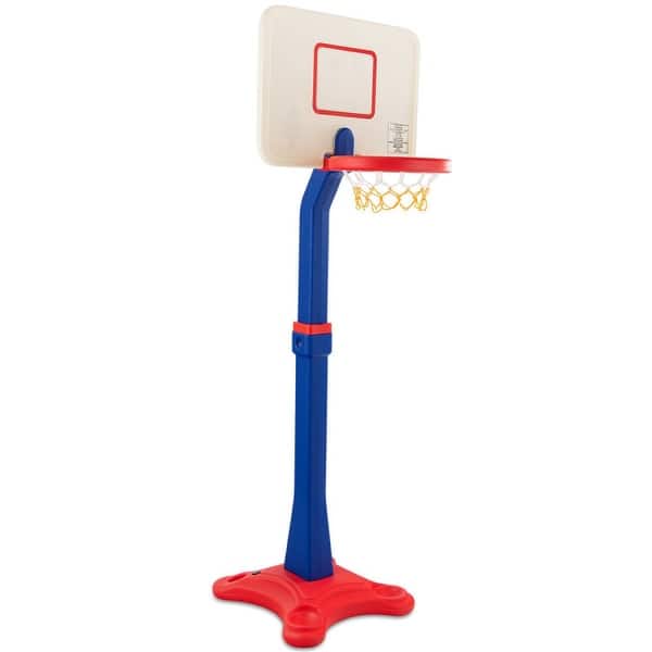 slide 2 of 12, Kids Adjustable Height Basketball Hoop Stand - 25.5'' x 33.5'' x (63'' - 85") Blue + Red + White