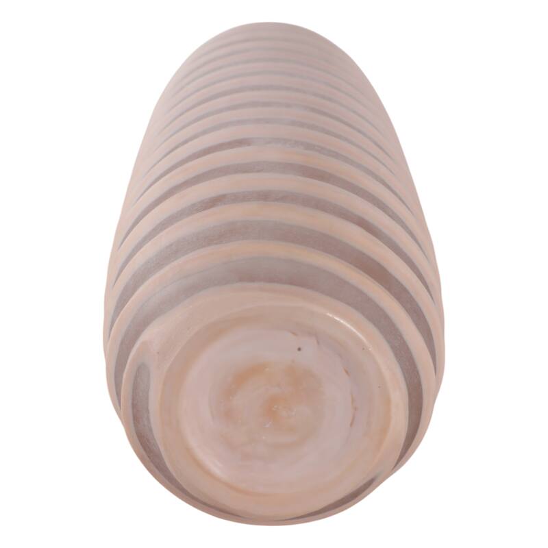 Glass Vase Carved Tall Ribbed Silhouette for Floral Arrangements