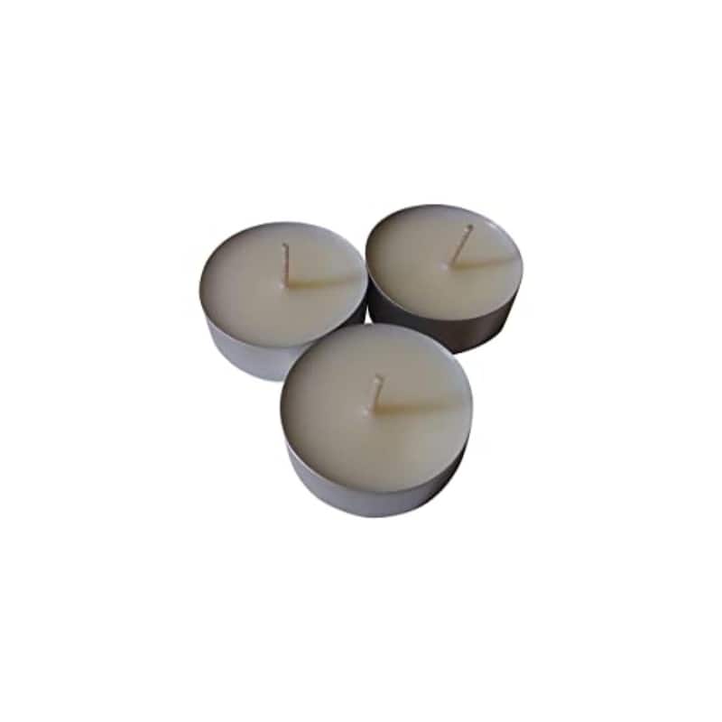 Pack of 100 Gray and White Kosher Soy Wax Tin Tealight Candles