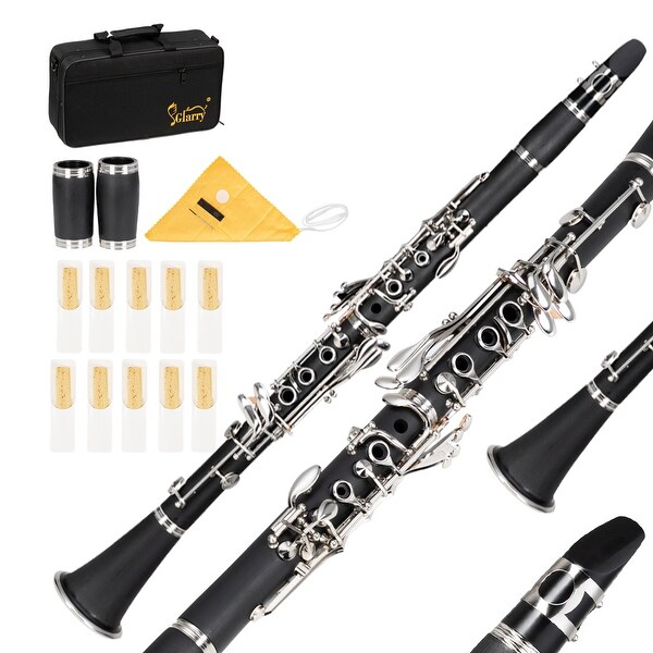 17 Keys Flat B Black Clarinet with 2 Mouthpieces Connector for Student. Opens flyout.