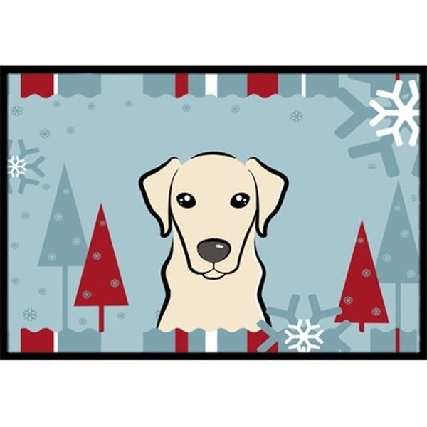 Carolines Treasures BB1718MAT Winter Holiday Yellow Labrador Indoor & Outdoor Mat 18 x 27 in.