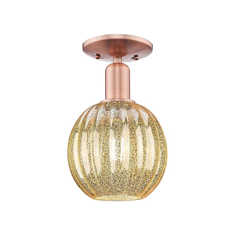Innovations Lighting 716-1C-12-7 Preston Semi-Flush Preston 7" Wide - Antique Copper / Mercury