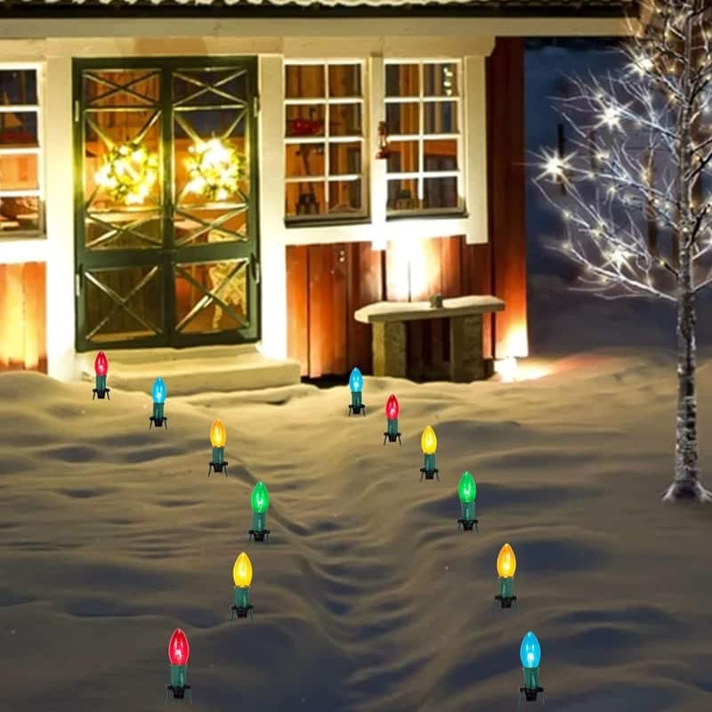30.75 FT Christmas Pathway Lights Outdoor - Green and Clear