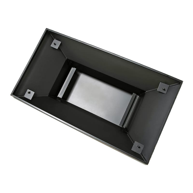 37-Inch Rectangular Metal Outdoor Wood Burning Fireplace - Outdoor Fireplace with Built-in Log Storage and Poker-Brushed Bronze