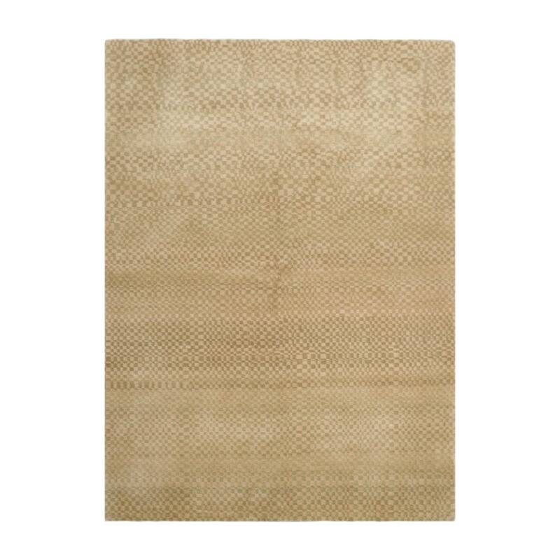 Hand Knotted Beige, Sage Tibetan 100% Wool Modern Oriental Area Rug - 4' 11'' x 6' 10''