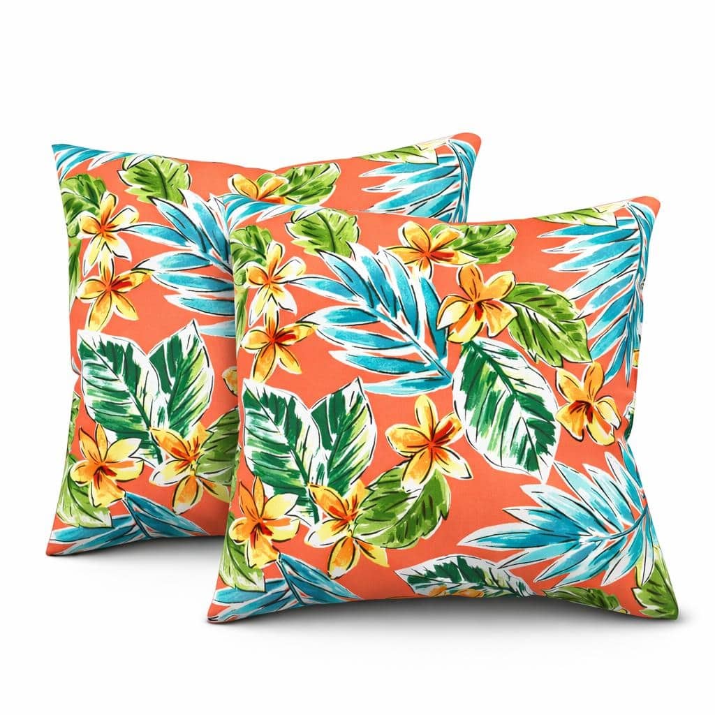 2 Pack Outdoor Throw Pillows, Waterproof & Fade-Resistant Patio Cushions- Soft & Comfortable Decorative Pillow Covers (18x18")