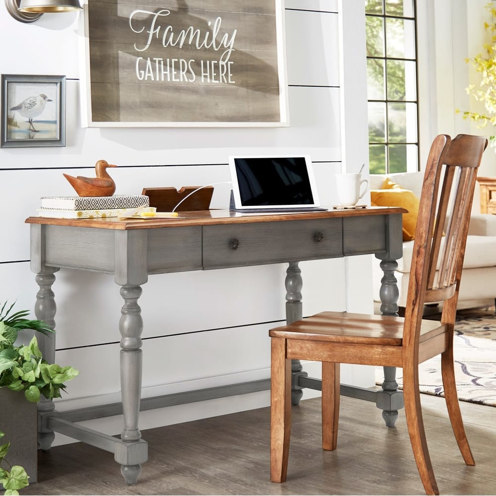 Oaklyn Antique 1-drawer Desk with Charging Station by iNSPIRE Q Classic