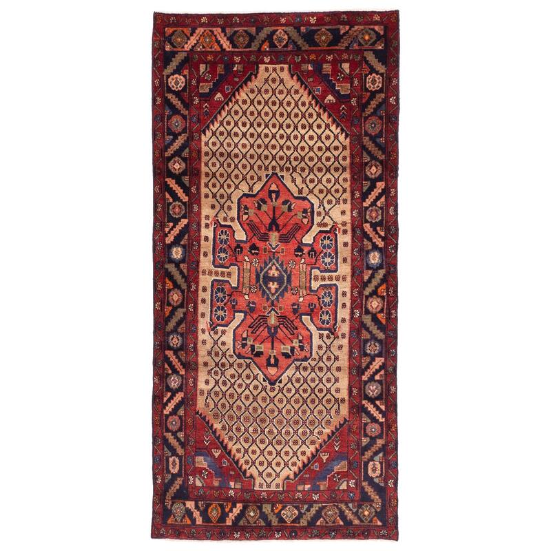 ECARPETGALLERY Hand-knotted Anatolian Vintage Tan Wool Rug - 4'0 x 8'9