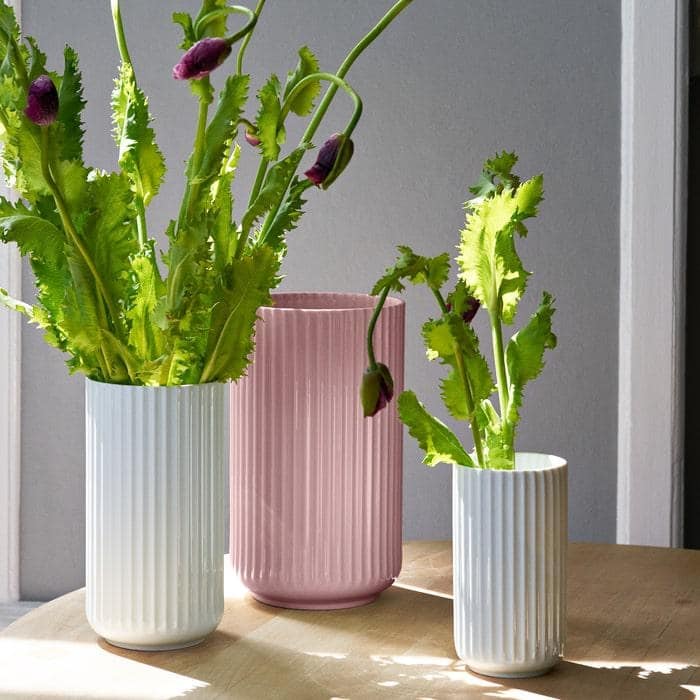 Lyngby Porcelæn Vase, Rose - H: 9.8"