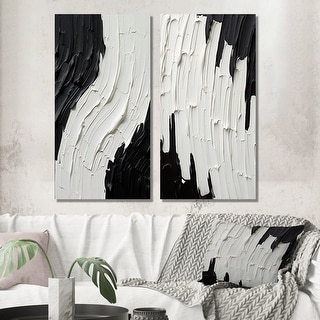 Designart "Momentary Spirit Black And White Abstract II" Abstract Wall ...