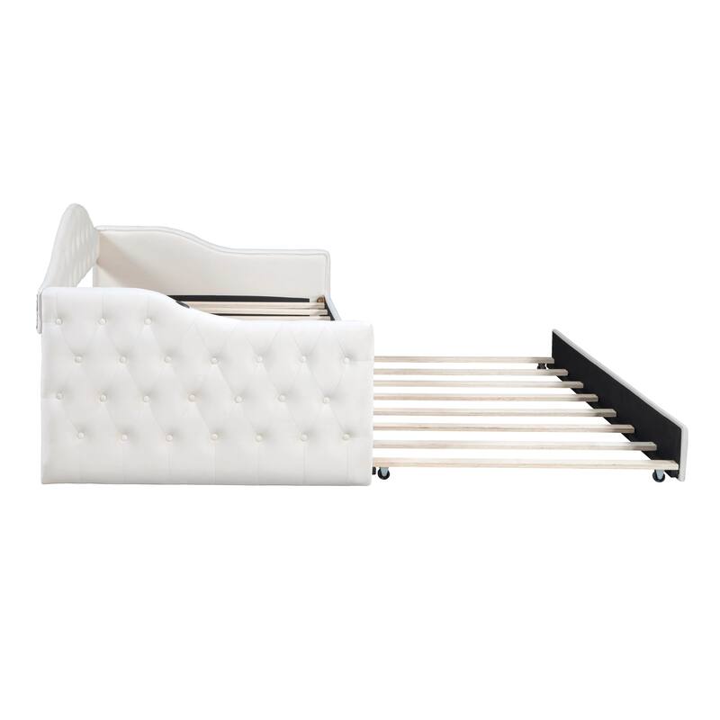 Tufted Upholstered Daybed with Trundle