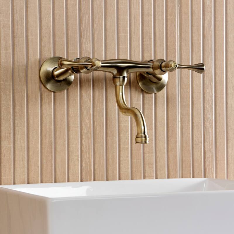 Kingston Brass Kingston Two-Handle 2-Hole Wall Mount Bathroom Faucet